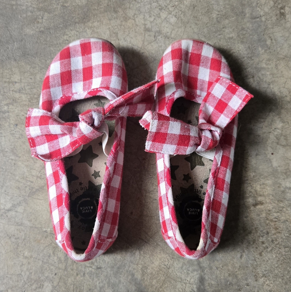 2 For $15 ❤️ Livie & Luca Red Gingham Girls Shoes